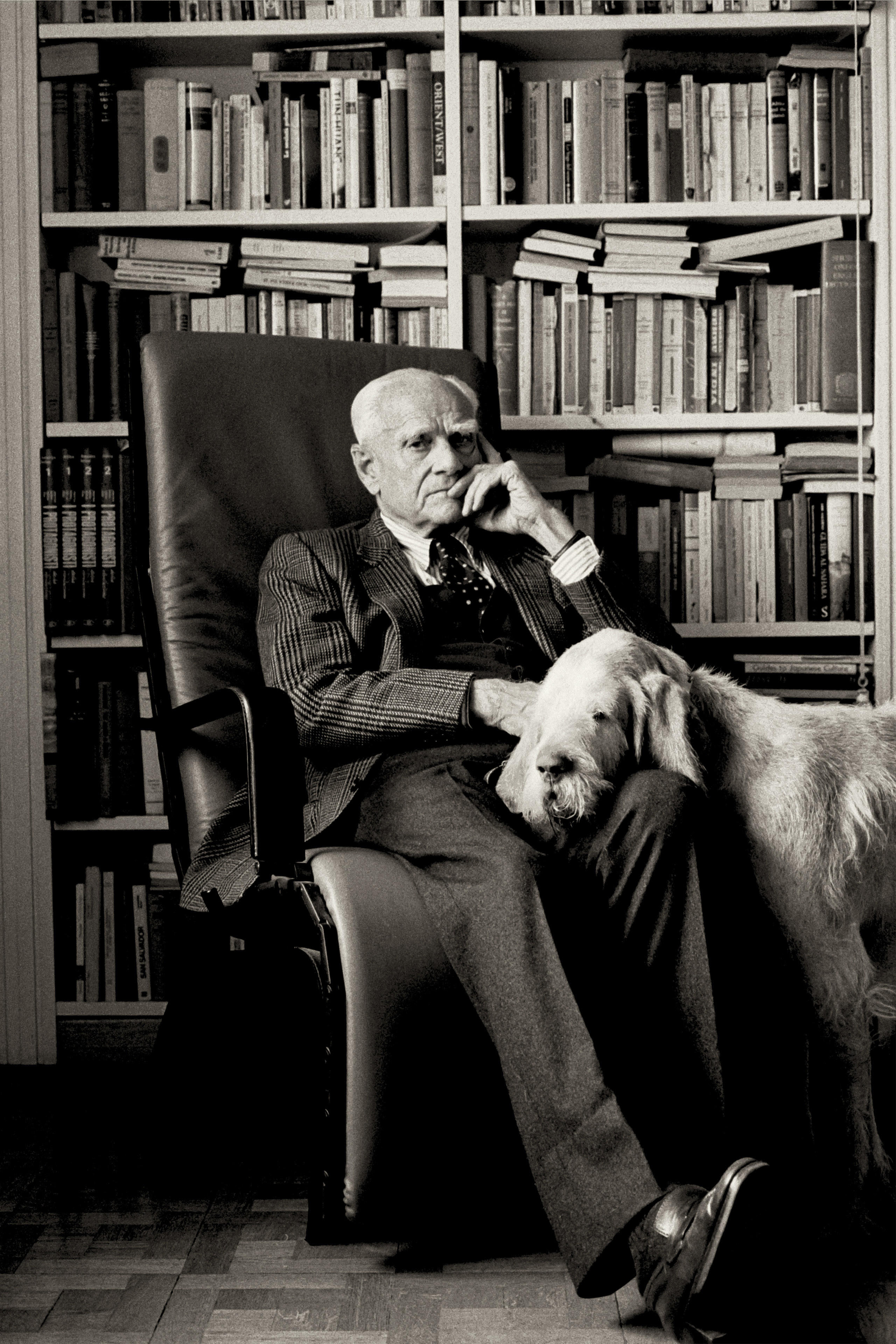 Alberto Moravia with Arancio, Rome